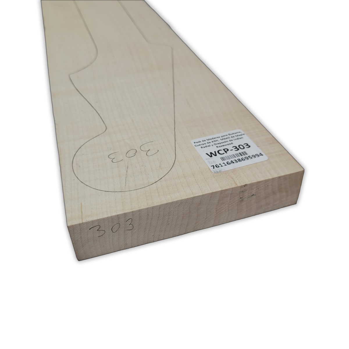 Pack de Maderas WCP-303 para Guitarra, Cuerpo de Ash + Mastil de Maple + Diapason de Indian Rosewood14