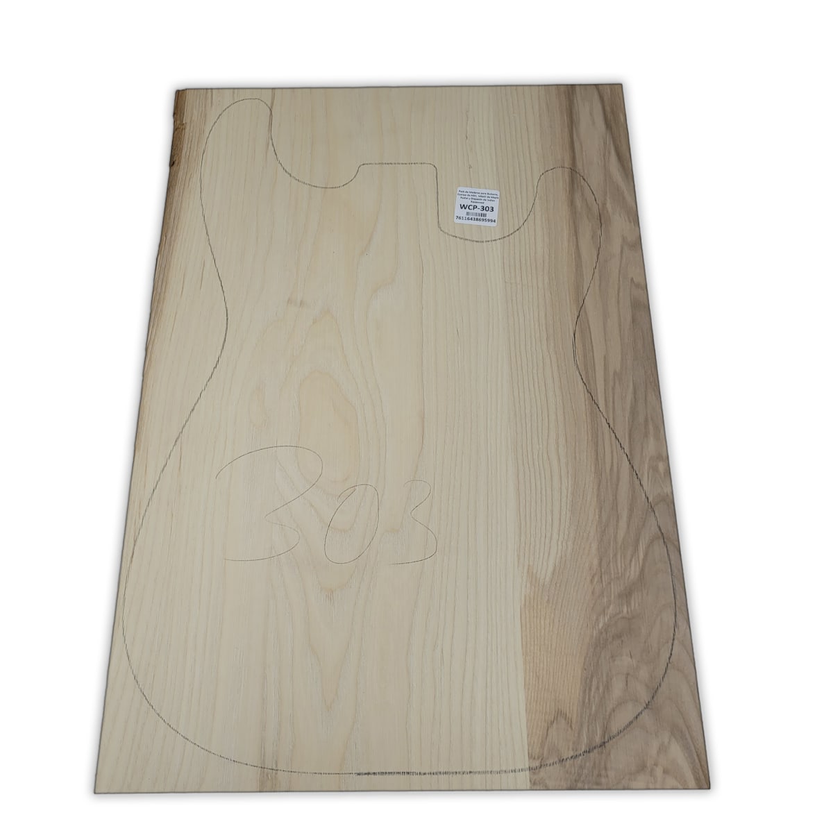 Pack de Maderas WCP-303 para Guitarra, Cuerpo de Ash + Mastil de Maple + Diapason de Indian Rosewood9