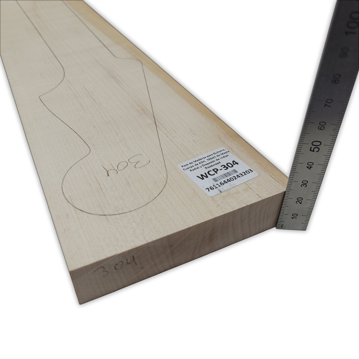 Pack de Maderas WCP-304 para Guitarra, Cuerpo de Ash + Mastil de Maple + Diapason de Indian Rosewood6