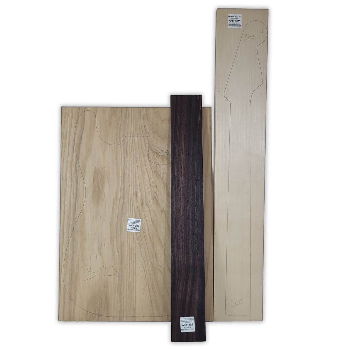 Pack de Maderas WCP-305 para Guitarra, Cuerpo de Ash + Mastil de Maple + Diapason de Indian Rosewood15