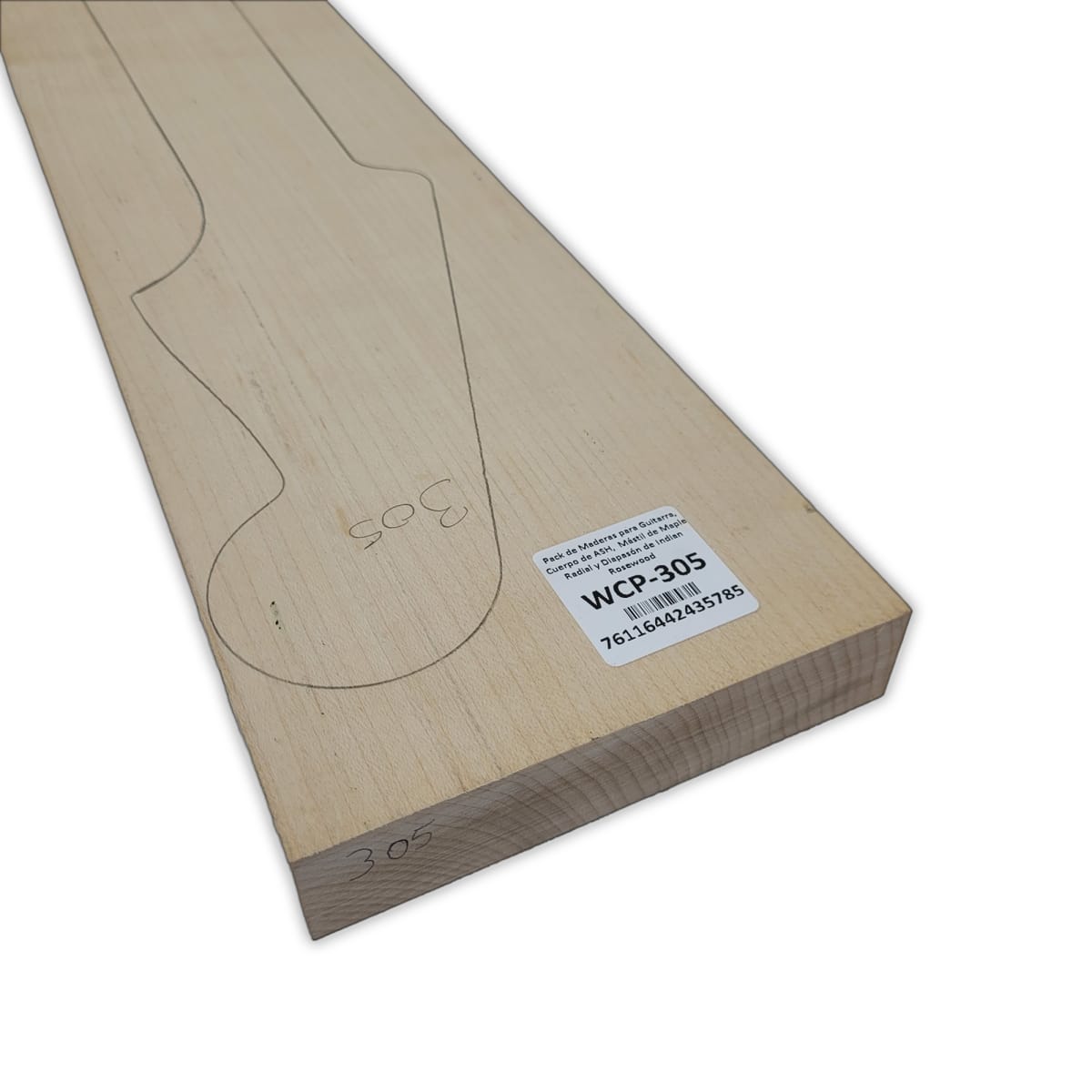 Pack de Maderas WCP-305 para Guitarra, Cuerpo de Ash + Mastil de Maple + Diapason de Indian Rosewood11