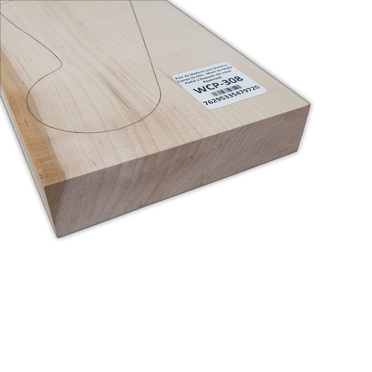 Pack de Maderas WCP-308 para Guitarra, Cuerpo de Ash + Mastil de Maple + Diapason de Indian Rosewood13