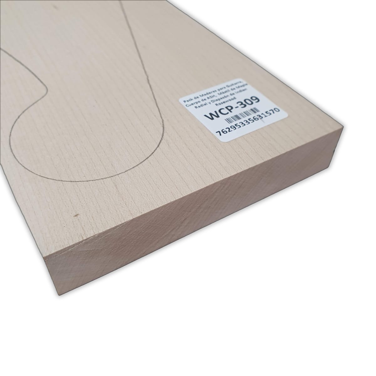 Pack de Maderas WCP-309 para Guitarra, Cuerpo de Ash + Mastil de Maple + Diapason de Indian Rosewood13