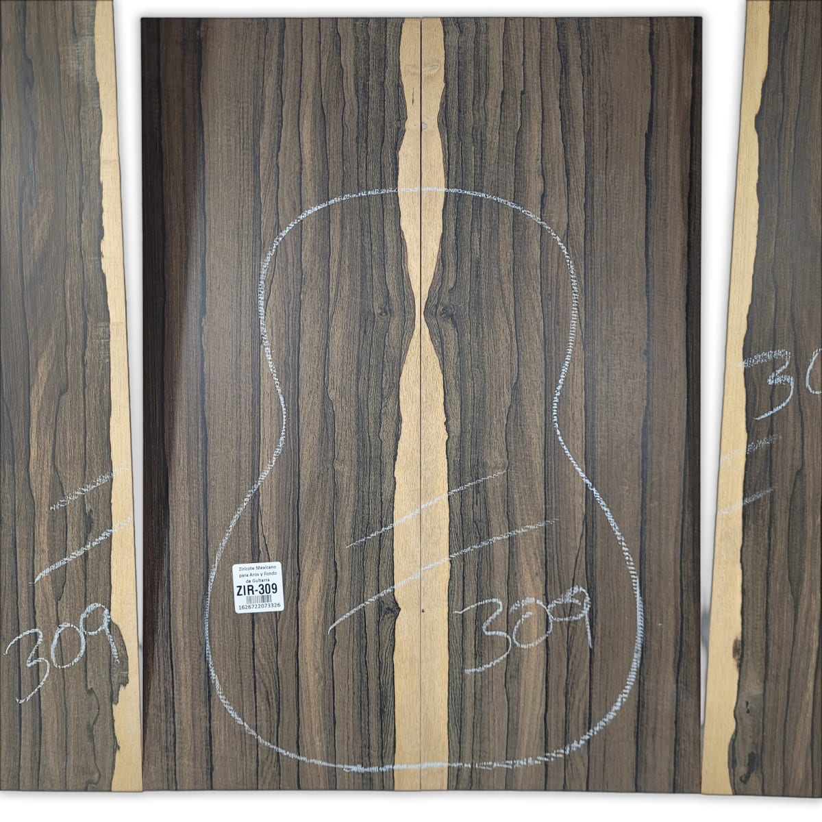 Set de Aros y Fondo para Instrumentos Pequeños ZIR-309 de Ziricote Mexicano / Calidad Especial11