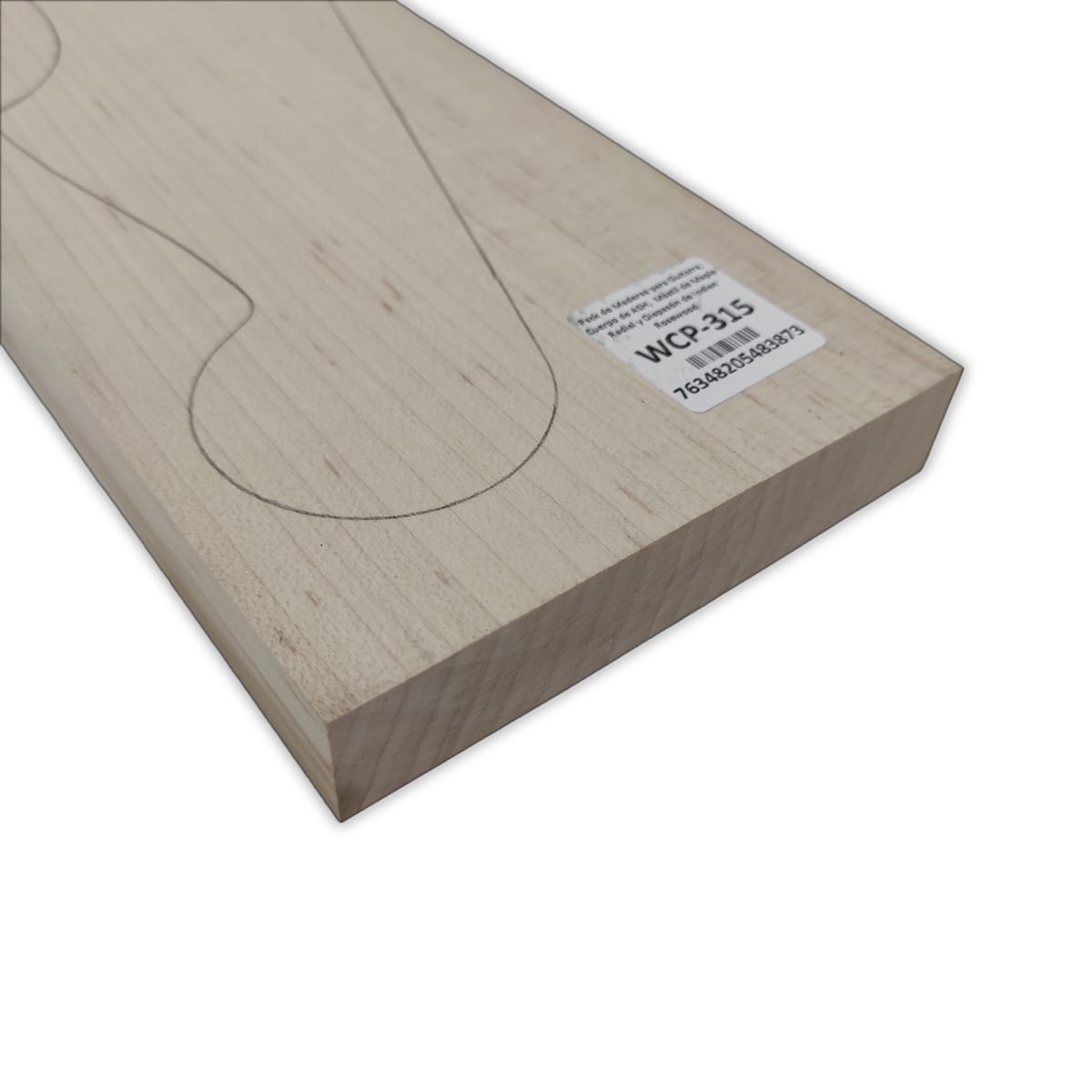 Pack de Maderas WCP-315 para Guitarra, Cuerpo de Ash + Mastil de Maple + Diapason de Indian Rosewood10