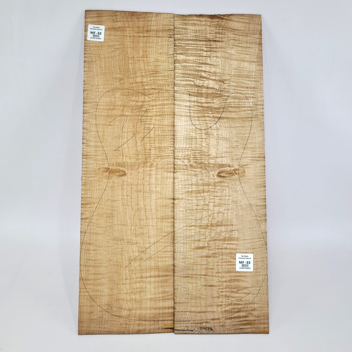 Set de 2 Laminas tipo Espejo MP-712 de Maple Flameado para Artesania 0