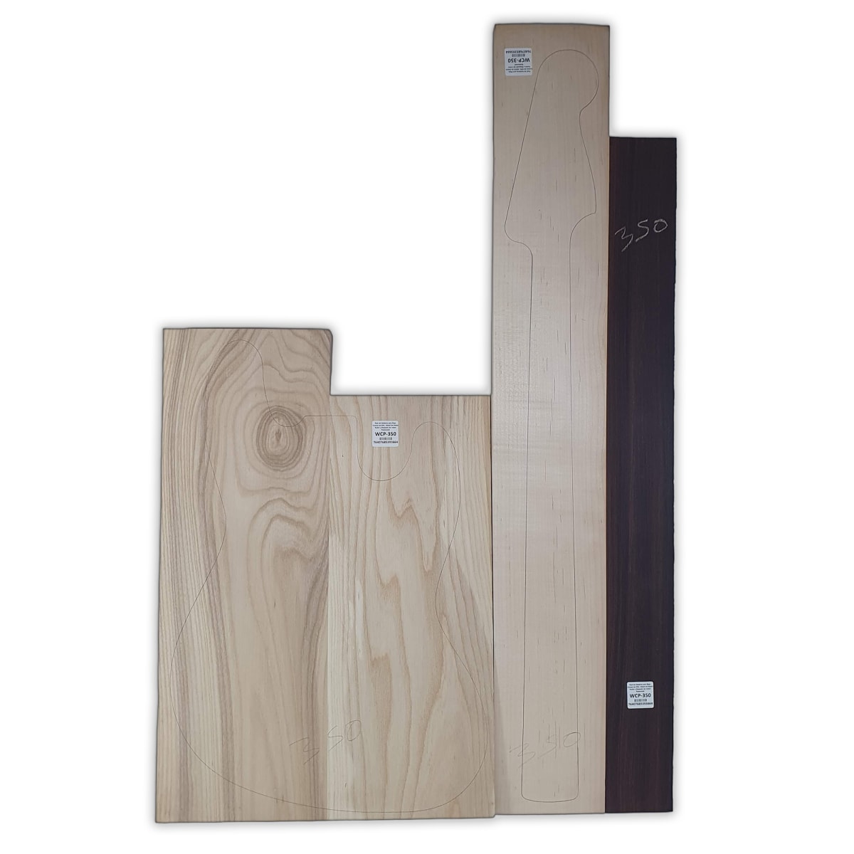 Pack de Maderas WCP-350 para Bajo, Cuerpo de Ash + Mastil de Maple + Diapason de Indian Rosewood 0
