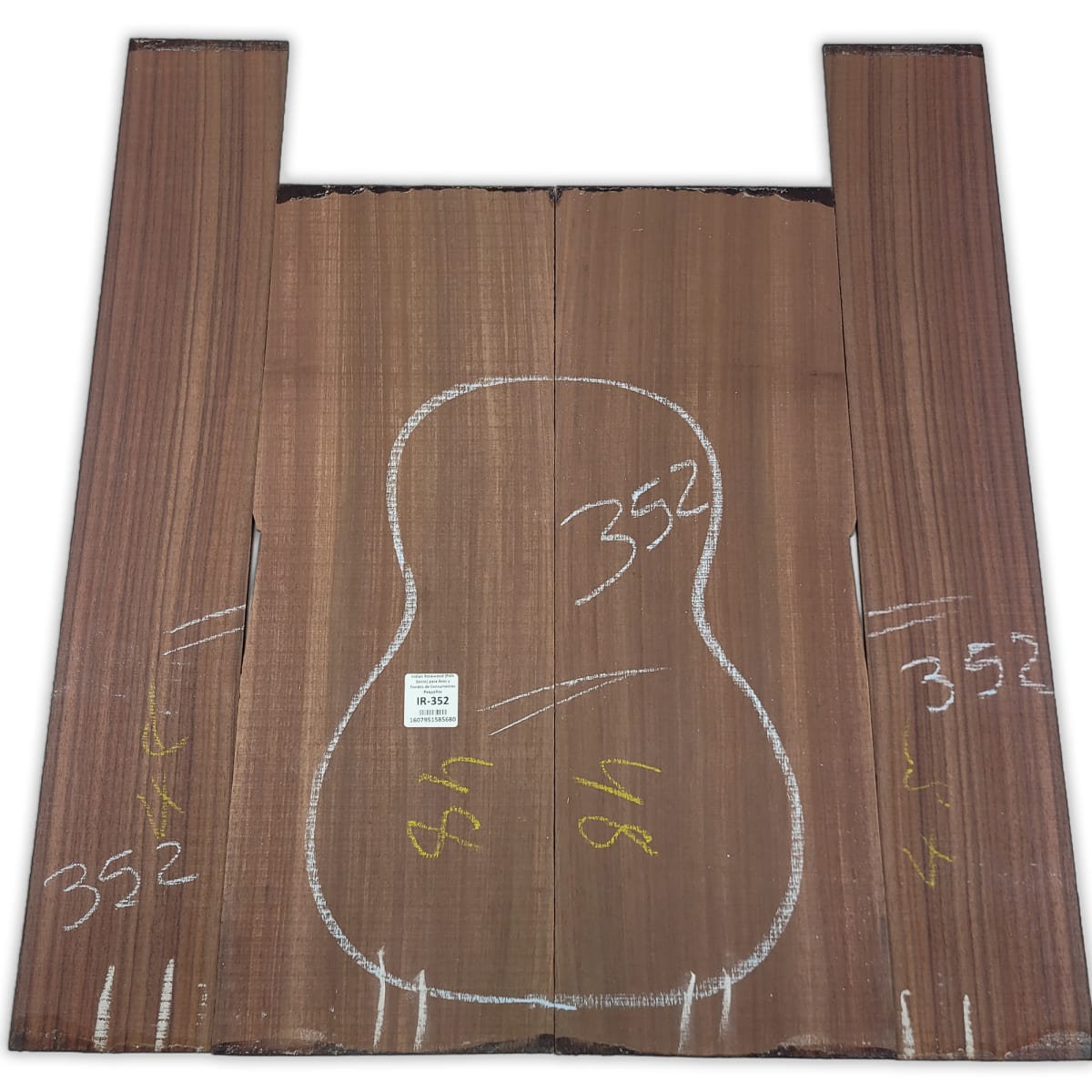 Set de Aros y Fondo IR-352 de Indian Rosewood Especial para Instrumentos Pequeños / Corte Radial 0
