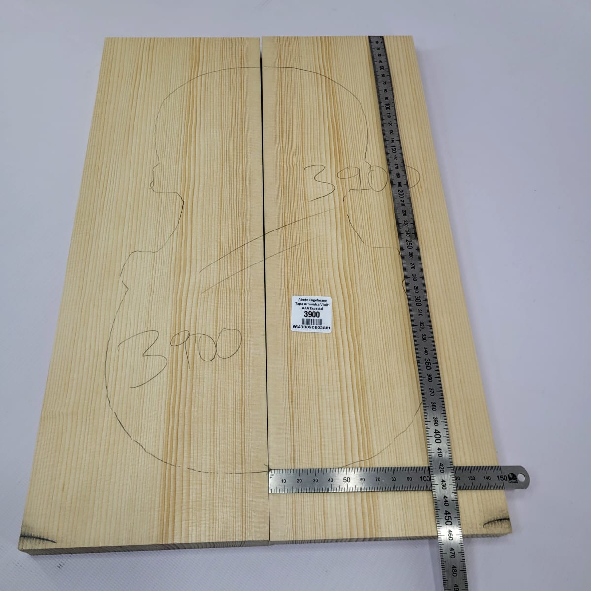 Madera para Tapa Armónica REF: 3900 para Violin de Abeto Engelmann Calidad A2