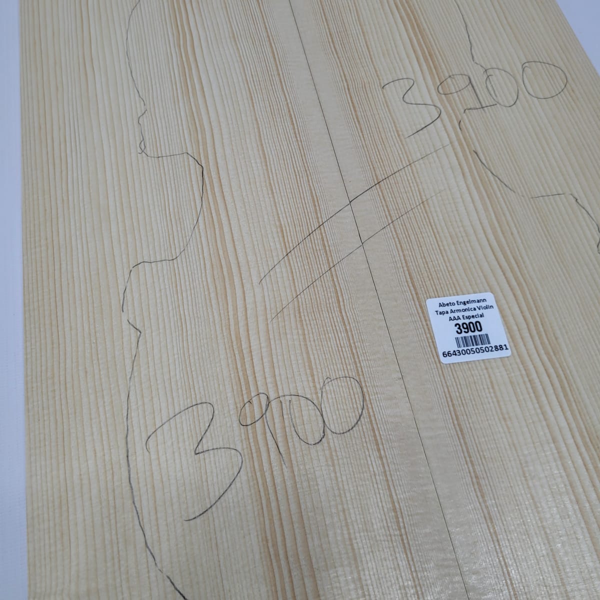 Madera para Tapa Armónica REF: 3900 para Violin de Abeto Engelmann Calidad A7