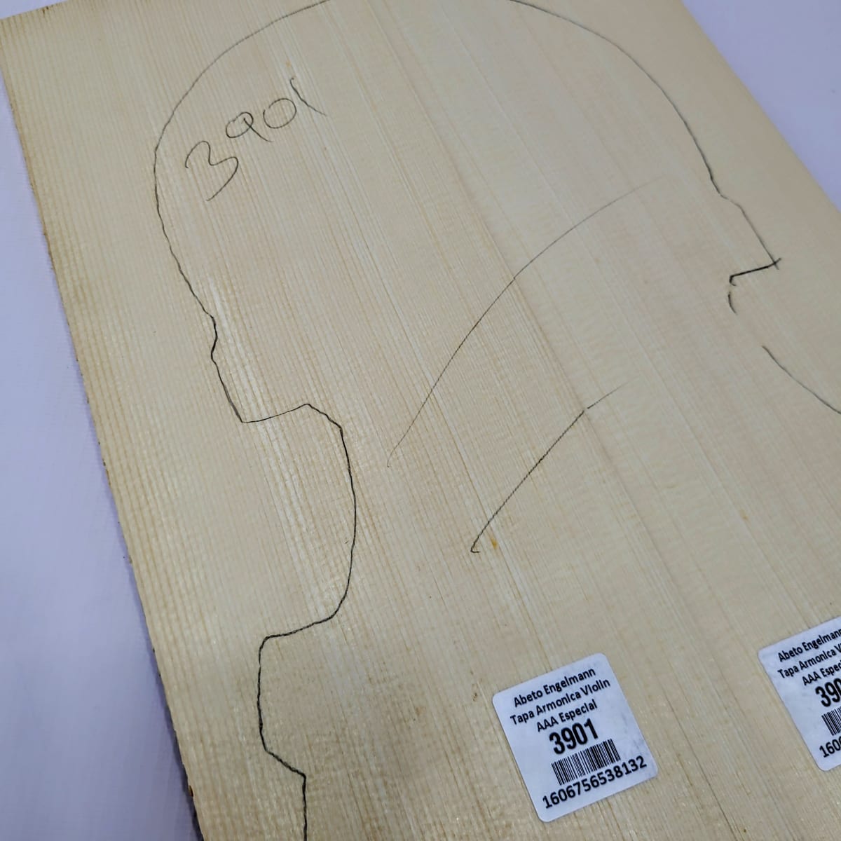 Madera para Tapa Armónica REF: 3901 para Violin de Abeto Engelmann Calidad AAA7