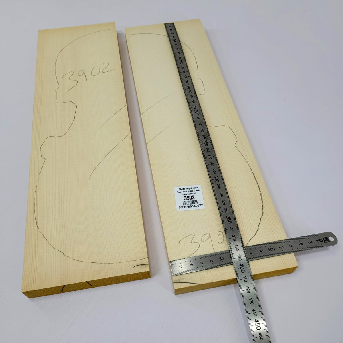 Madera para Tapa Armónica REF: 3902 para Violin de Abeto Engelmann Calidad AAA2