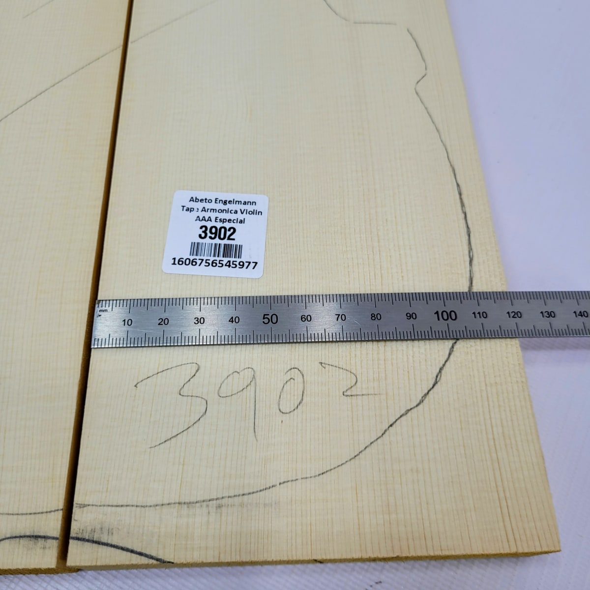 Madera para Tapa Armónica REF: 3902 para Violin de Abeto Engelmann Calidad AAA3