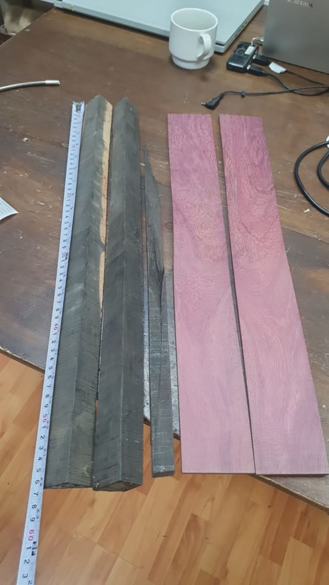 Madera Retazos Purple Heart y Ebano 0