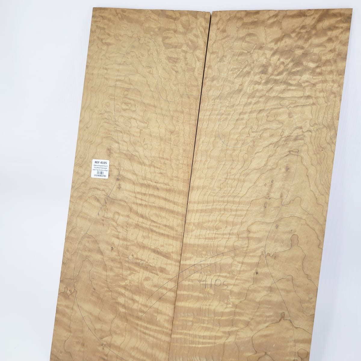 Madera para Top REF: 4105 de Maple Roasted Quilt Torrefied Flameado AAA para Guitarra/Bajo11