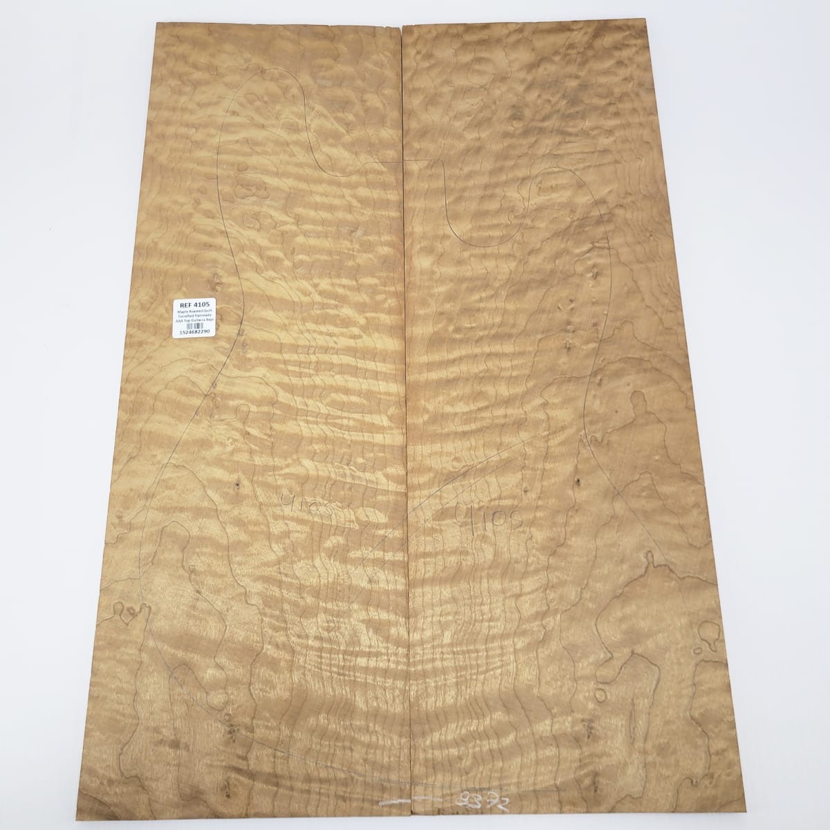 Madera para Top REF: 4105 de Maple Roasted Quilt Torrefied Flameado AAA para Guitarra/Bajo5