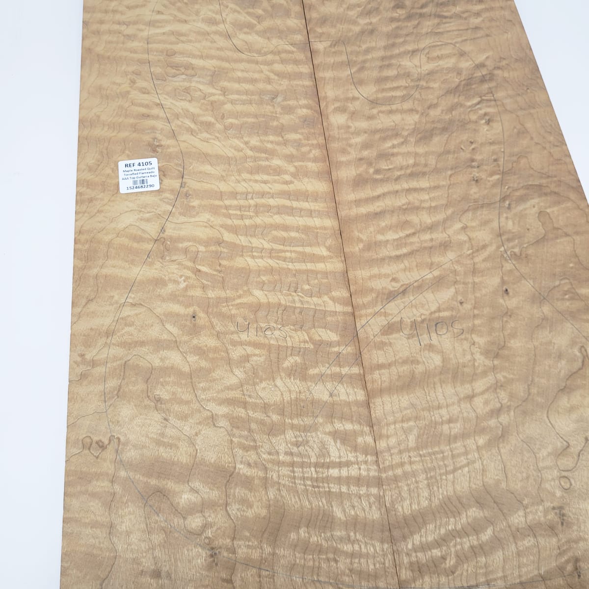Madera para Top REF: 4105 de Maple Roasted Quilt Torrefied Flameado AAA para Guitarra/Bajo7