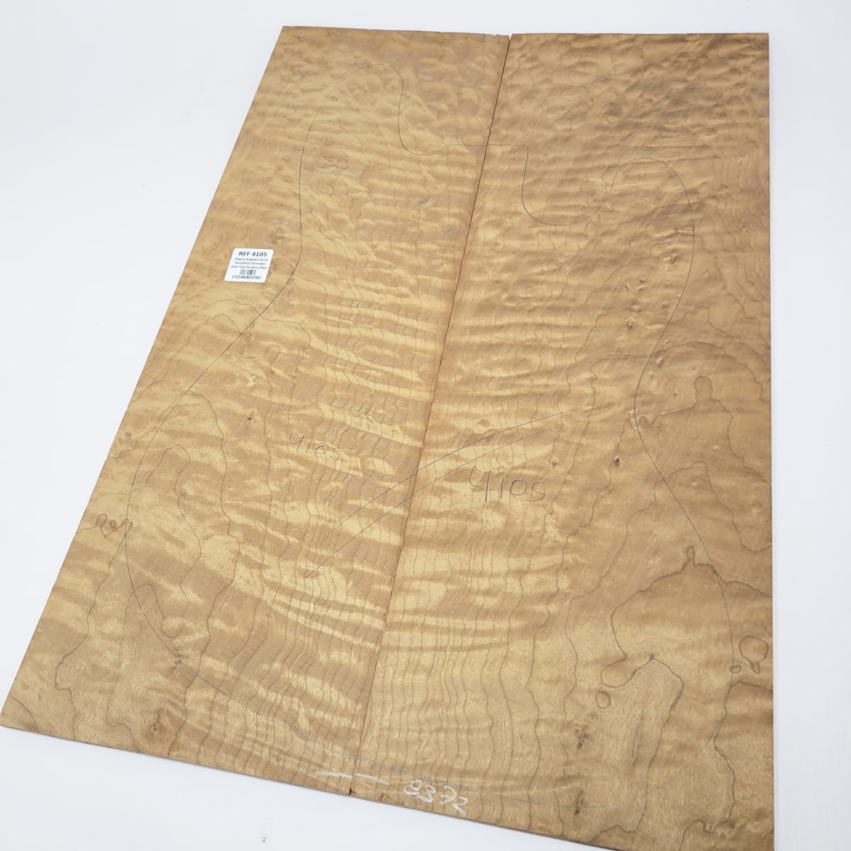 Madera para Top REF: 4105 de Maple Roasted Quilt Torrefied Flameado AAA para Guitarra/Bajo8