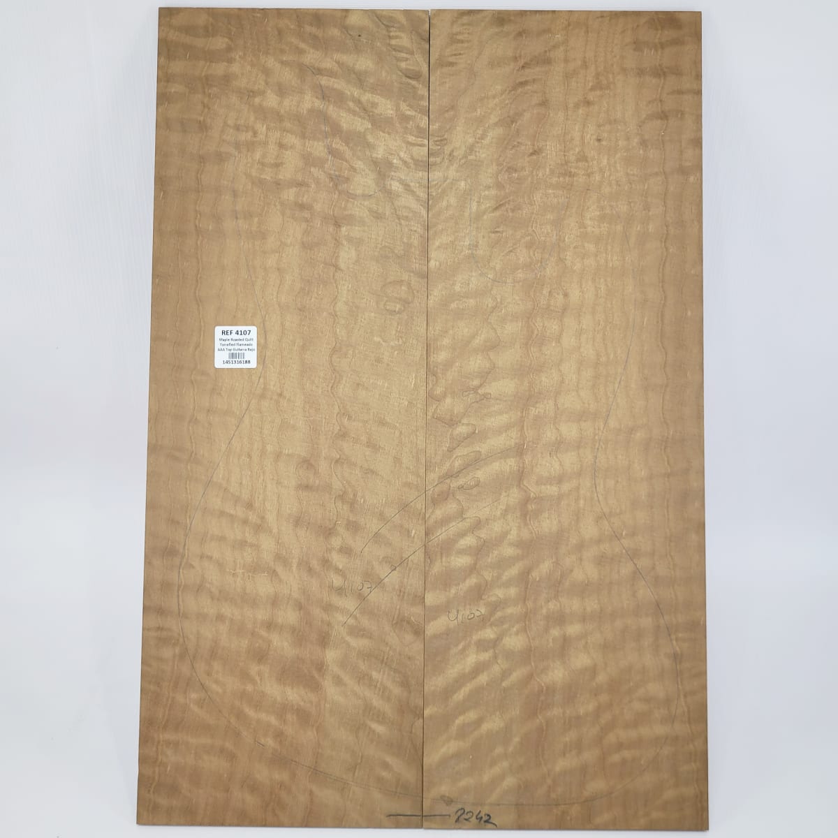 Madera para Top REF: 4107 de Maple Roasted Quilt Torrefied Flameado AAA para Guitarra/Bajo 0