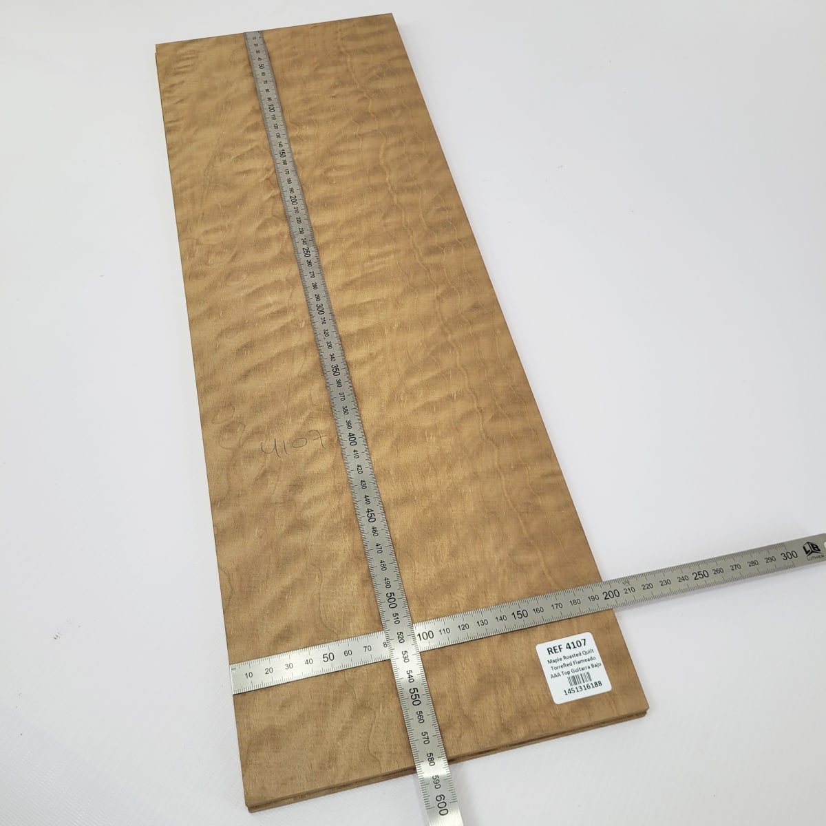 Madera para Top REF: 4107 de Maple Roasted Quilt Torrefied Flameado AAA para Guitarra/Bajo3