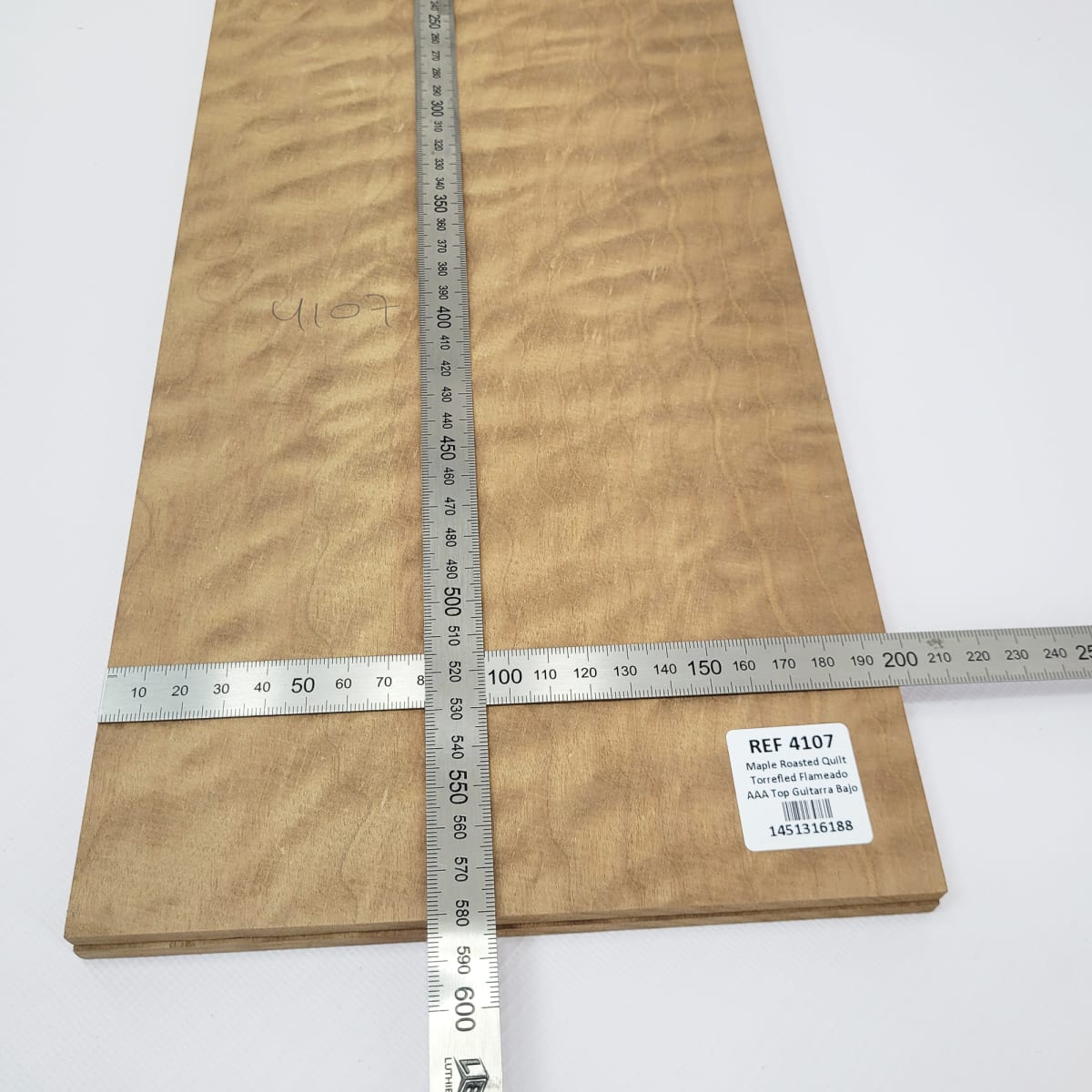 Madera para Top REF: 4107 de Maple Roasted Quilt Torrefied Flameado AAA para Guitarra/Bajo4