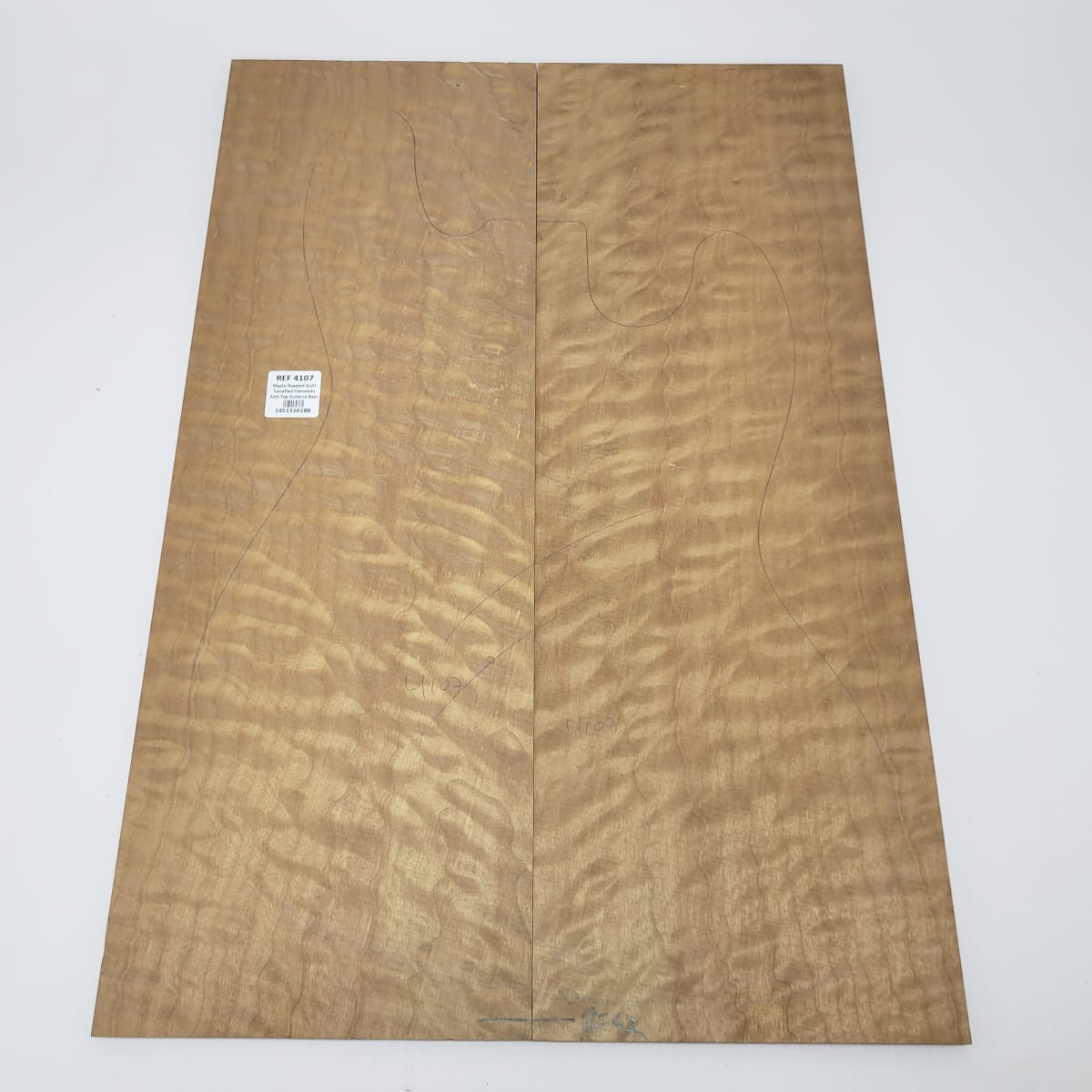 Madera para Top REF: 4107 de Maple Roasted Quilt Torrefied Flameado AAA para Guitarra/Bajo6