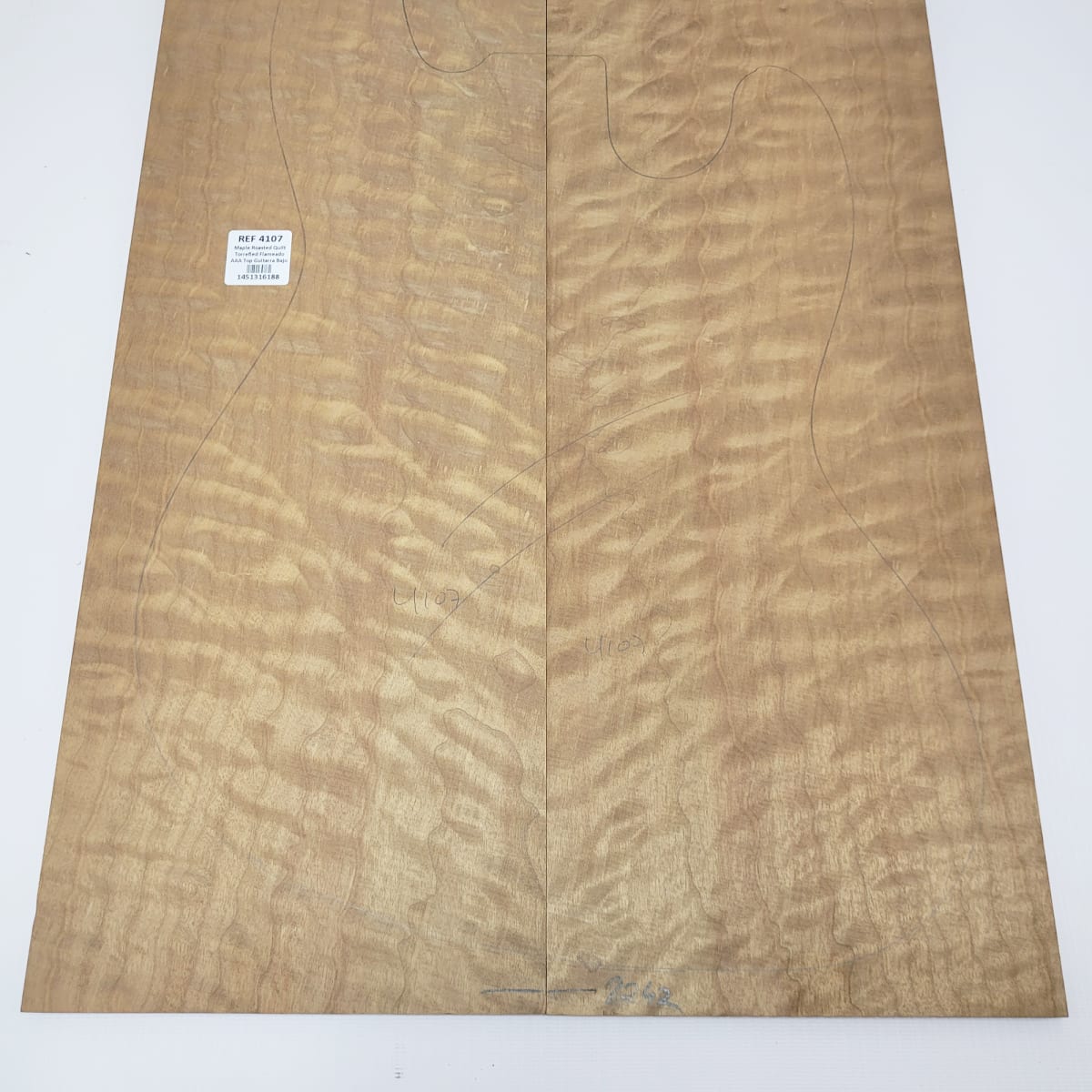 Madera para Top REF: 4107 de Maple Roasted Quilt Torrefied Flameado AAA para Guitarra/Bajo7