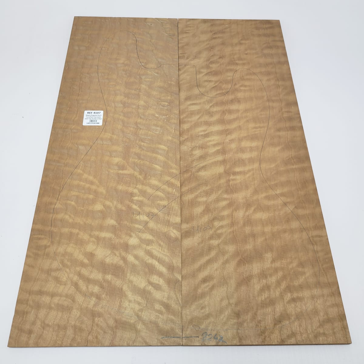 Madera para Top REF: 4107 de Maple Roasted Quilt Torrefied Flameado AAA para Guitarra/Bajo8