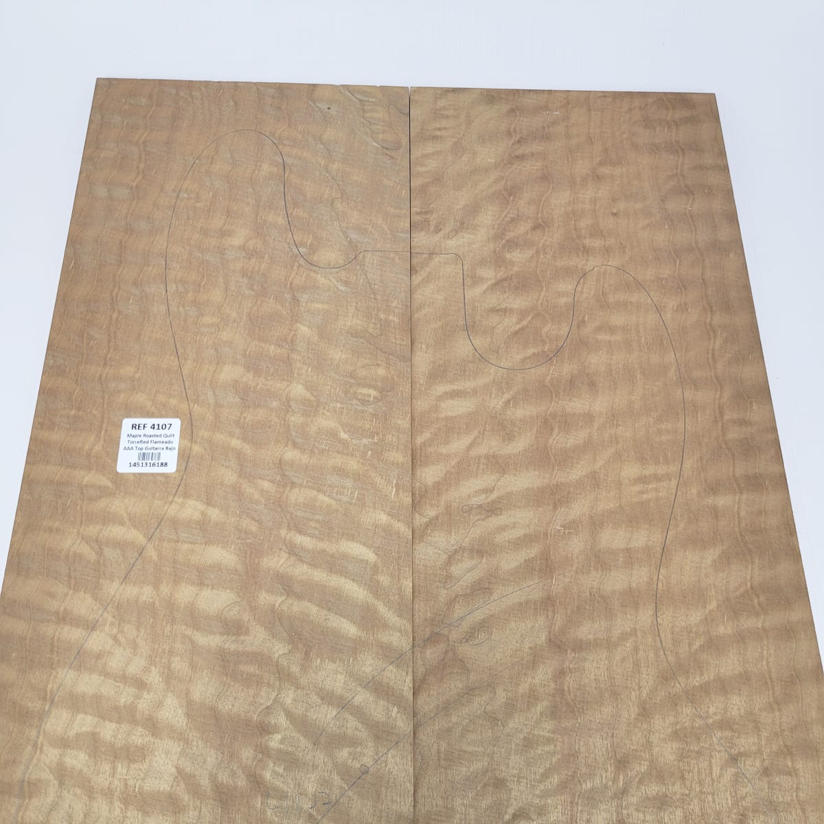 Madera para Top REF: 4107 de Maple Roasted Quilt Torrefied Flameado AAA para Guitarra/Bajo9