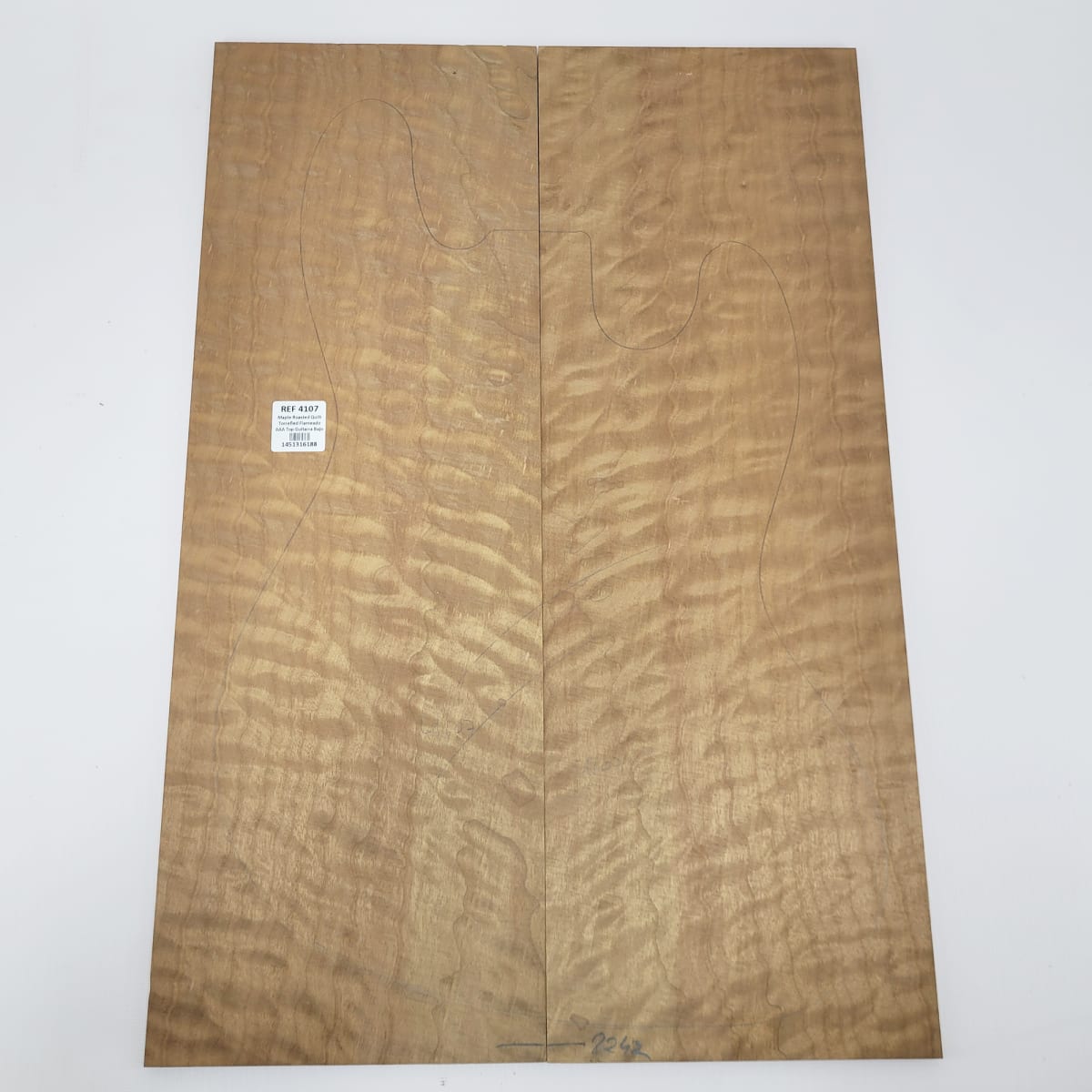 Madera para Top REF: 4107 de Maple Roasted Quilt Torrefied Flameado AAA para Guitarra/Bajo10
