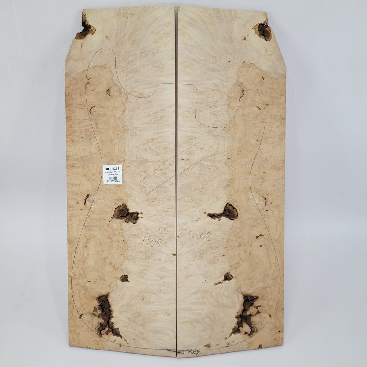 Madera para Top REF: 4108 de Maple Burl AAA para Guitarra/Bajo6