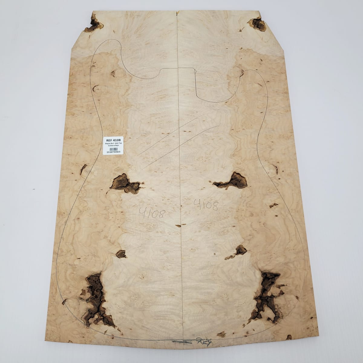 Madera para Top REF: 4108 de Maple Burl AAA para Guitarra/Bajo 0
