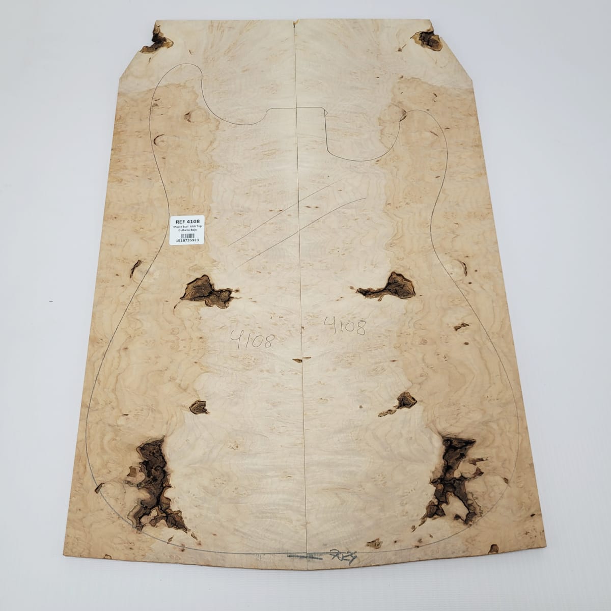 Madera para Top REF: 4108 de Maple Burl AAA para Guitarra/Bajo7
