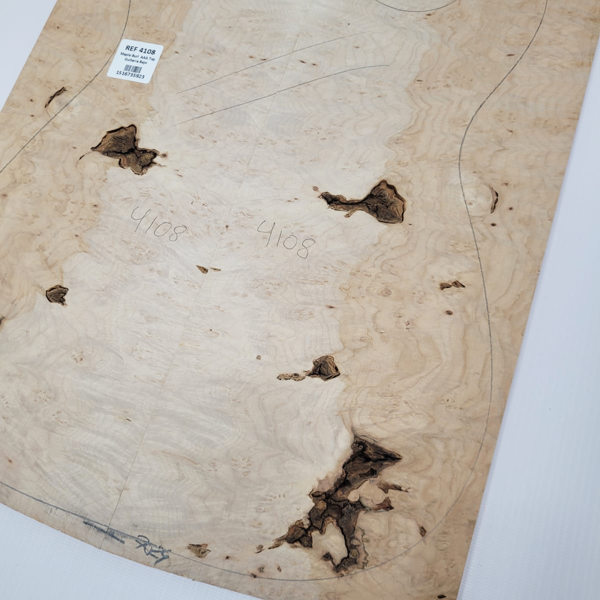 Madera para Top REF: 4108 de Maple Burl AAA para Guitarra/Bajo9