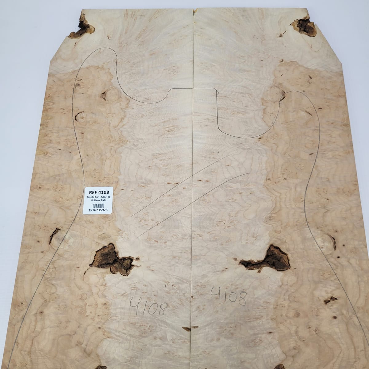 Madera para Top REF: 4108 de Maple Burl AAA para Guitarra/Bajo10