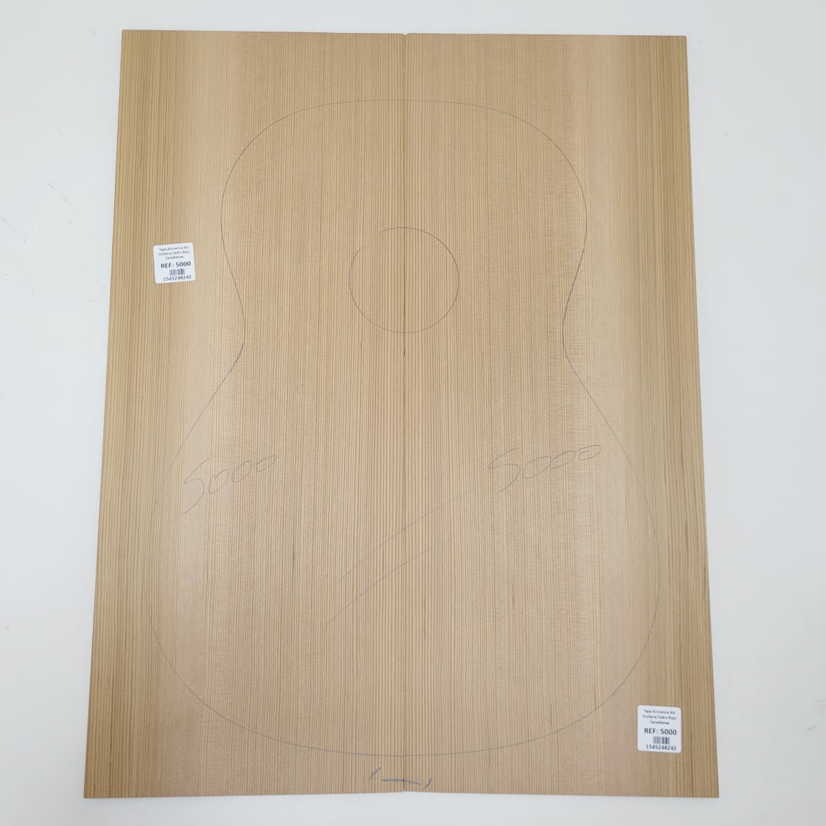 Madera para Tapa Armónica REF: 5000 de Cedro Rojo Canadiense Calidad AA para Guitarra 0