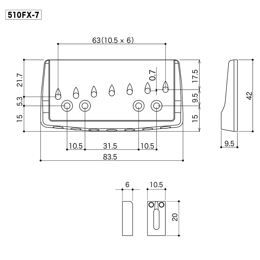 Puente Hard Tail 7-String. Mod: 510FX-7. Color: Chrome6