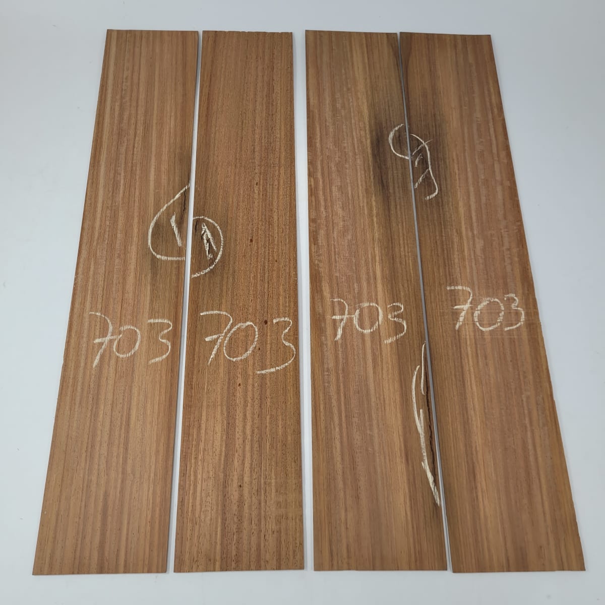 Set de 4 Laminas de Machiche Mexicano MACH-703 para Artesania - Madera con Detalles 0