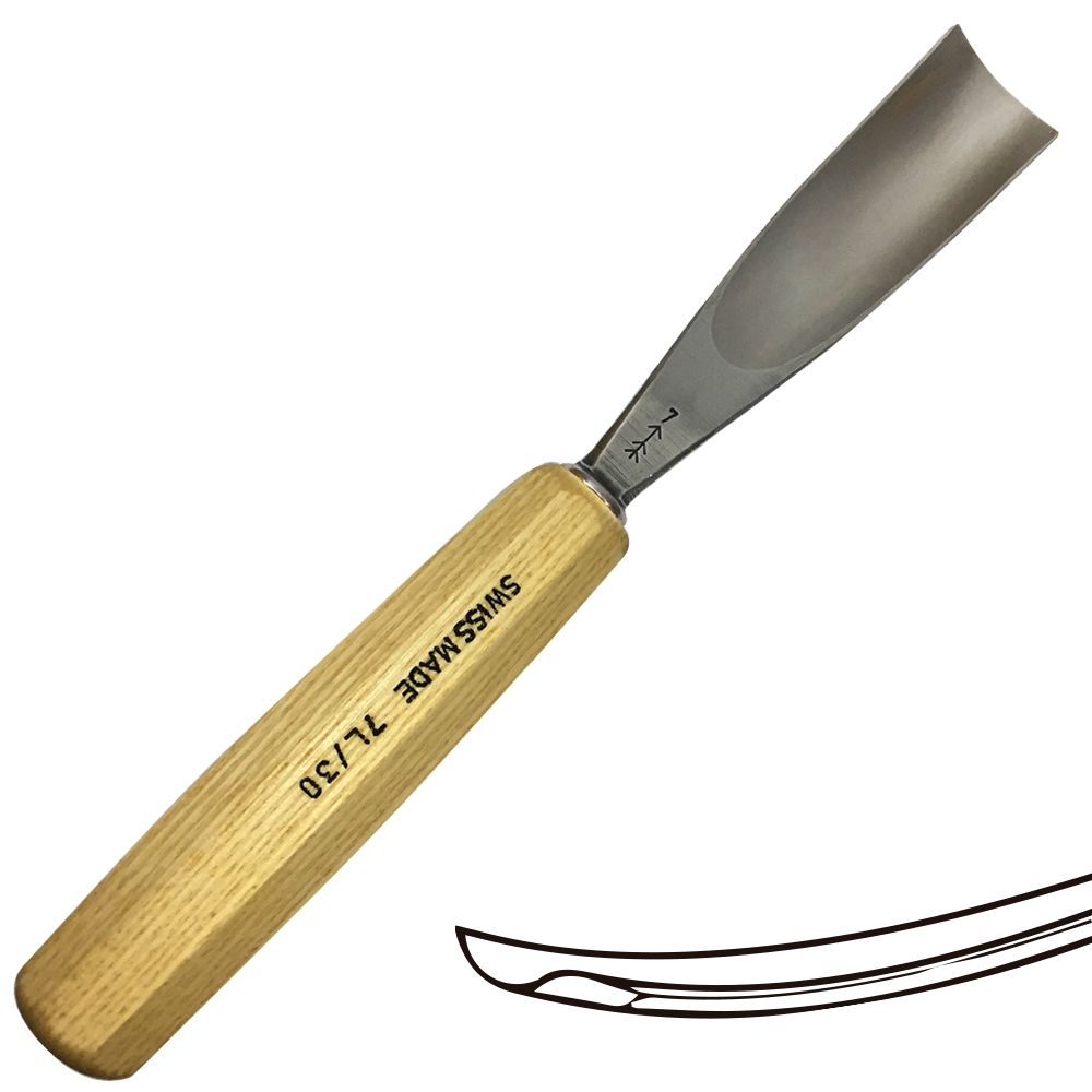 Gubia No 7L Semi Curva de 30 mm de ancho para hacer Cuchara o Cuenco 0