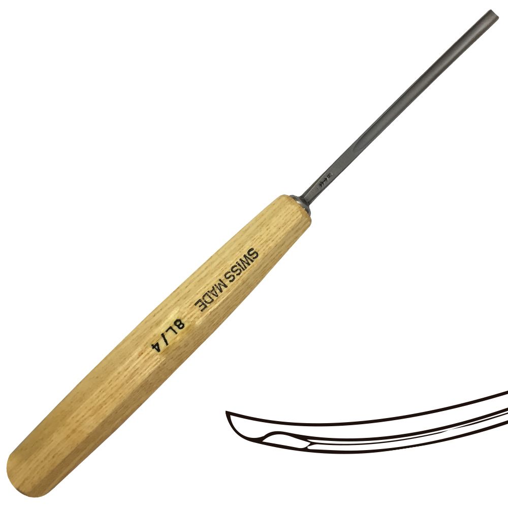 Gubia No 8L Semi Curva de 4 mm de ancho para hacer Cuchara o Cuenco 0