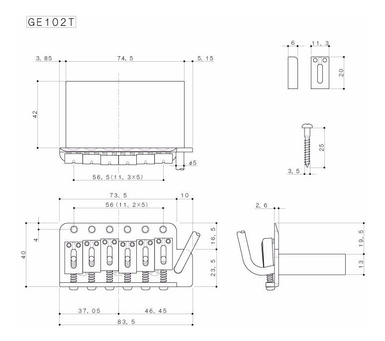 Tremolo Vintage. Mod: GE102T. Color: Gold (56 mm)5