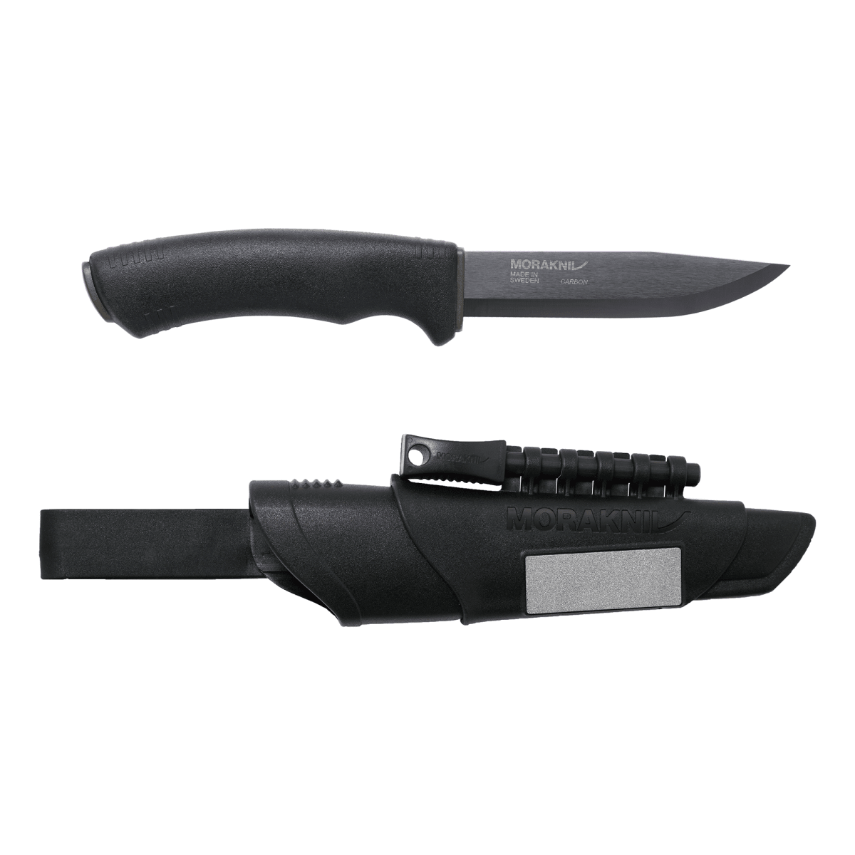 Cuchillo Bushcraft Survival BB (C) Acero al Carbono Morakniv 11742 Black + Mini Piedra de Diamante + Accesorio para Iniciar Fuego 0