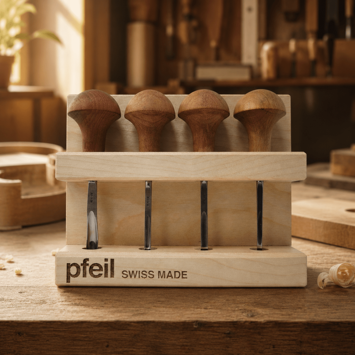 Pack de 4 Microgubias Pfeil con Base de Madera 0