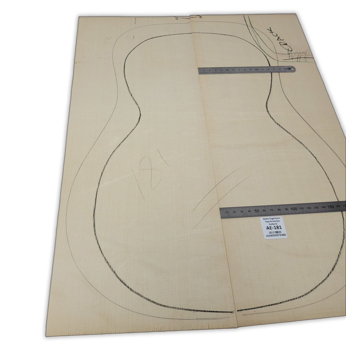 Tapa Armonica AE-181 de Abeto Engelmann Especial AAA Garra de Oso para Guitarra12