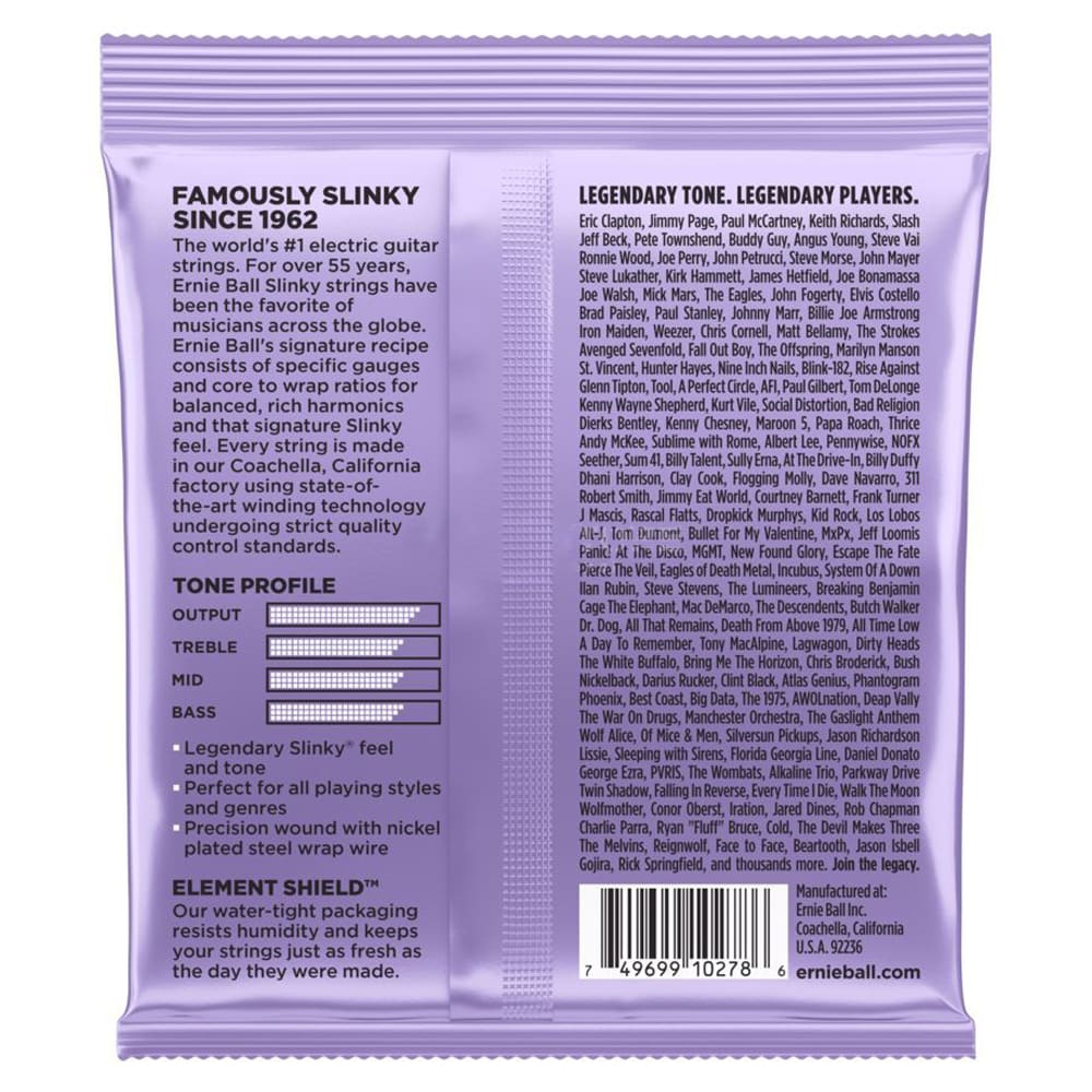 Cuerdas para Guitarra Electrica. 6-String. Ultra Slinky .010 - .0482