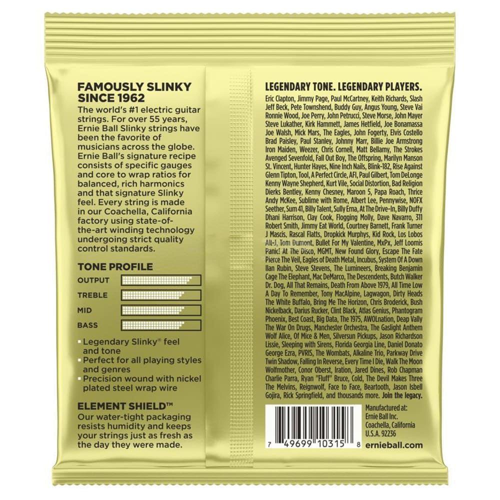 Cuerdas para Guitarra Electrica. 6-String. Mammonth Slinky .012 - .0682