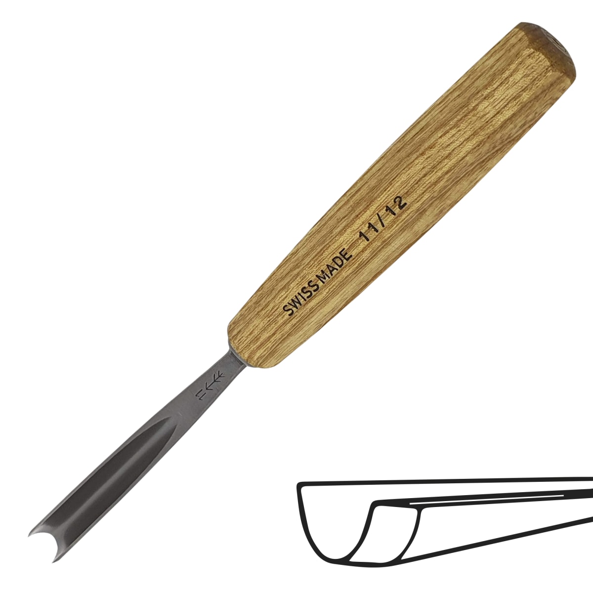 Gubia No 11 en U de 12 mm de ancho 0