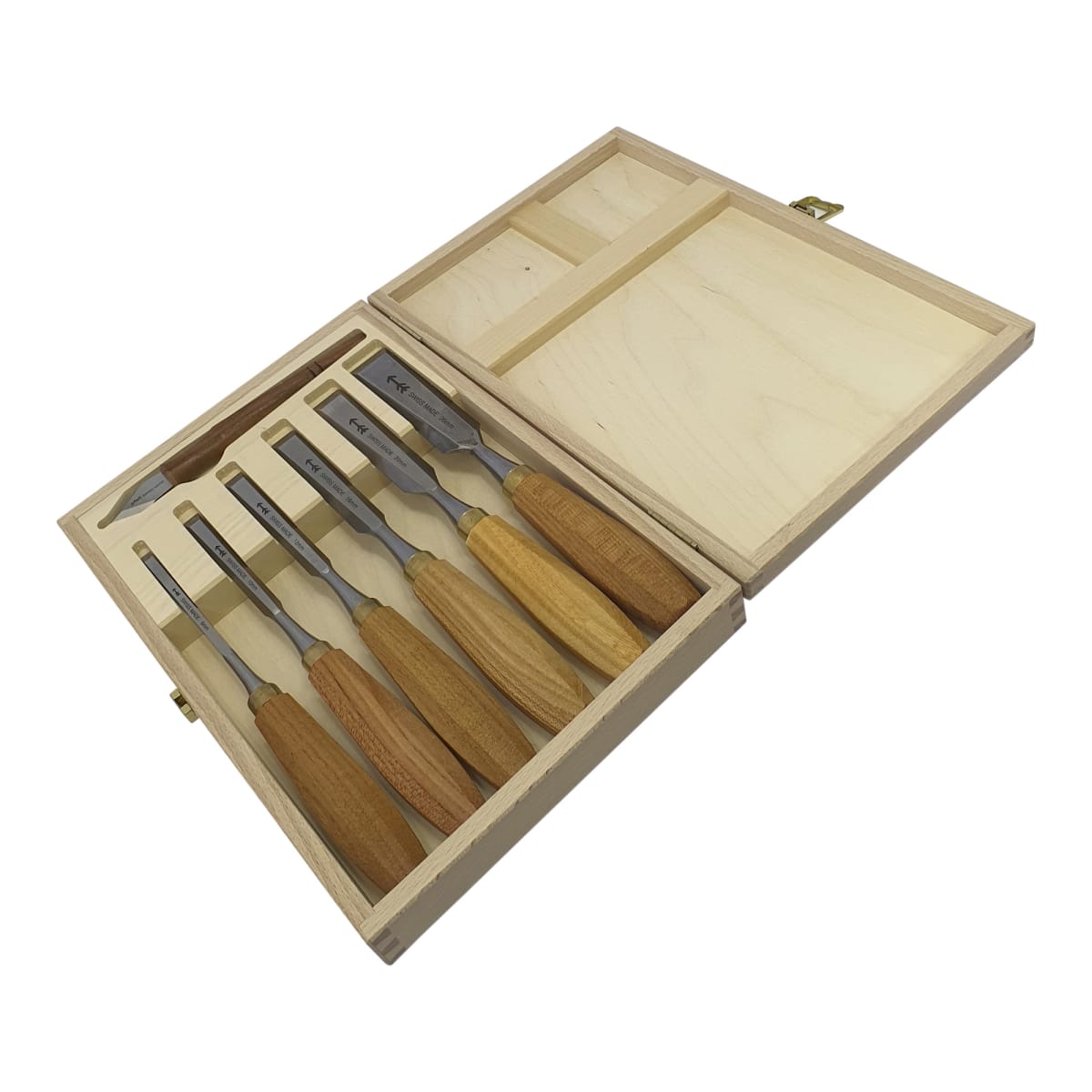 Set de 6 Formones Carpinteros + Estuche de Madera. Mod: CMK 72