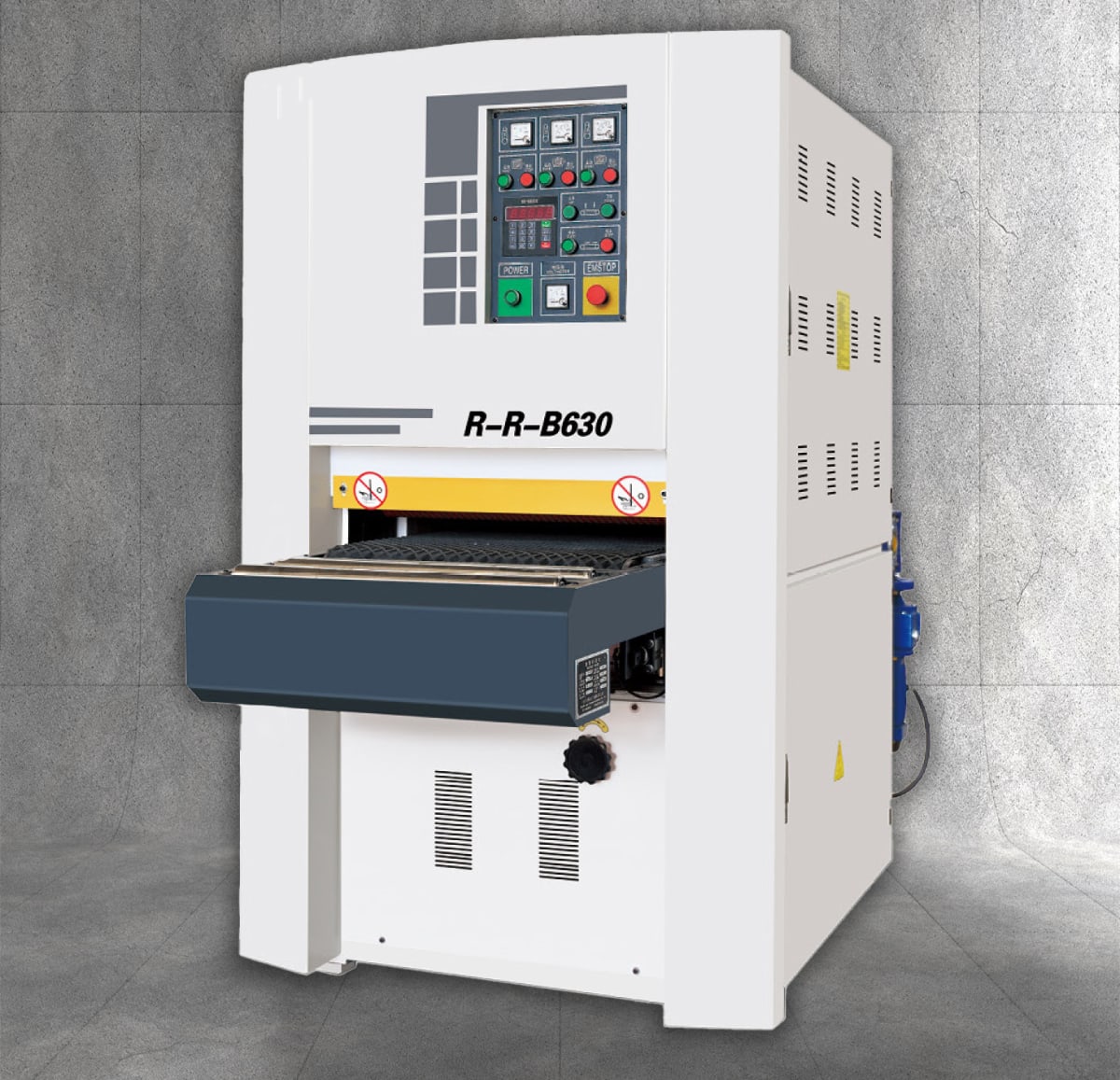 Maquina Lijadora Calibradora Industrial 630mm Ancho 220V 20.7Kw potencia, 36amp23