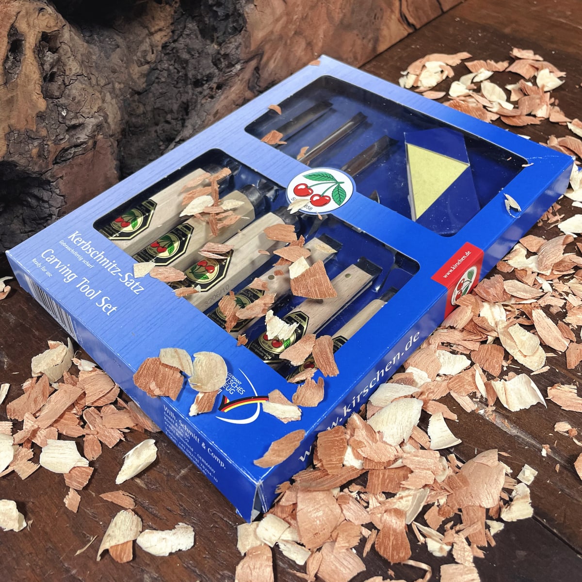 Set 3427 SB de 3 Mini Gubias 3 Cuchillos y 1 Piedra Two Cherries para Xilografia y Tallado2